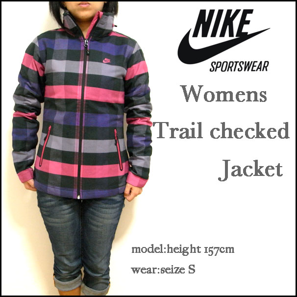 【NIKE SPORTSWEAR】ナイキ スポーツウェアー【Womens Trail checked Jacket/チェリー】レディース