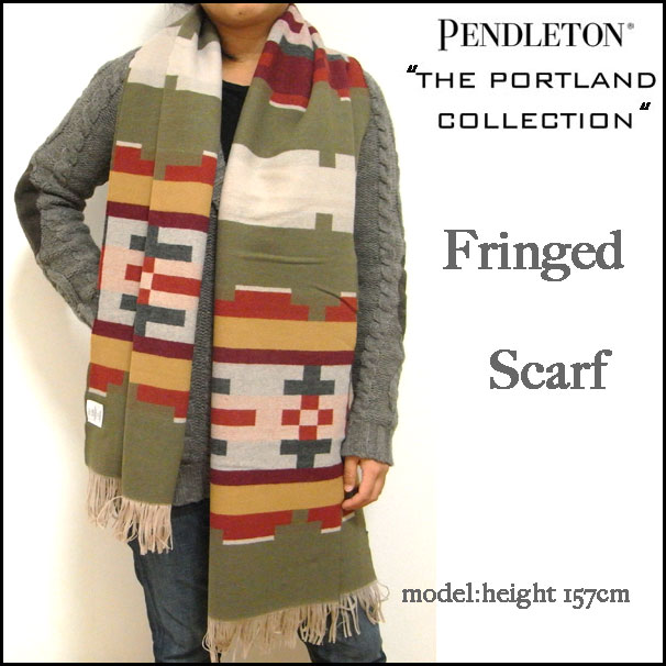 Pendleton /THE Portland Collection/ペンドルトン/ポートランド　コレクション/マルチ/ウール　フリンジ　 マフラー/ストール