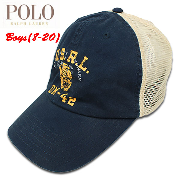ラルフローレン キッズ キャップ 帽子 メッシュ ボーイズ ネイビー