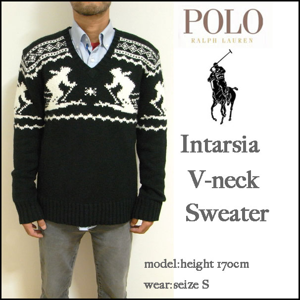 Ralph Lauren/ポロ　ラルフローレン/メンズ/セーター/ノルディック柄　Vネック　ニット/Intarsia V-neck Sweater
