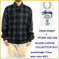 ��FRED PERRY��STUSSY DELUXE�ۥե�åɥڥ꡼/���ƥ塼������Chambray Printed Varsity Jacket�ۥС����ƥ��������㥱�å�/���������
