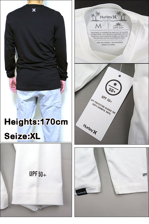 ハーレー HURLEY 水着 ラッシュガード Tシャツ 長袖 速乾 メンズ