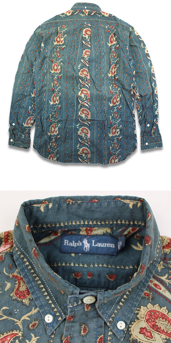 ラルフローレン シャツ ペイズリー 総柄