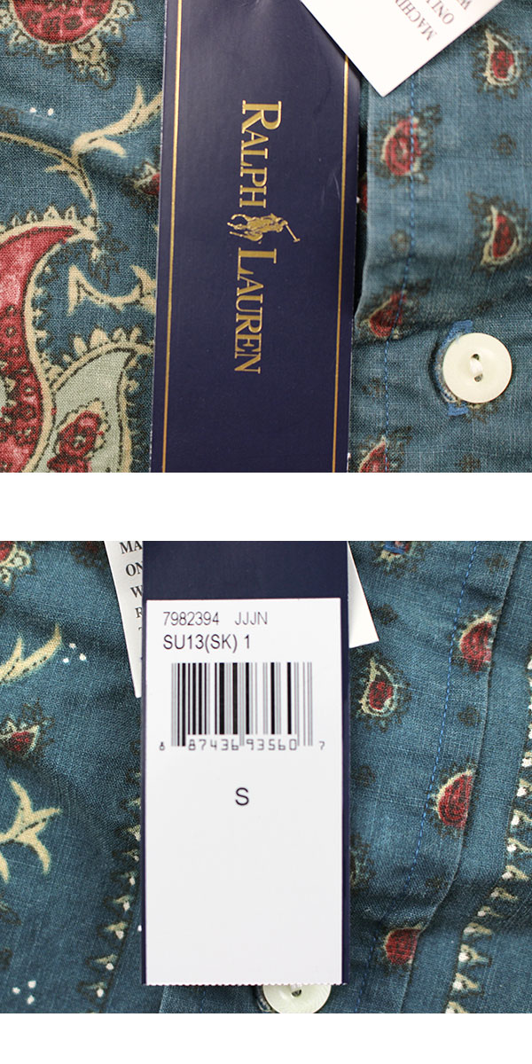 ラルフローレン シャツ ペイズリー 総柄